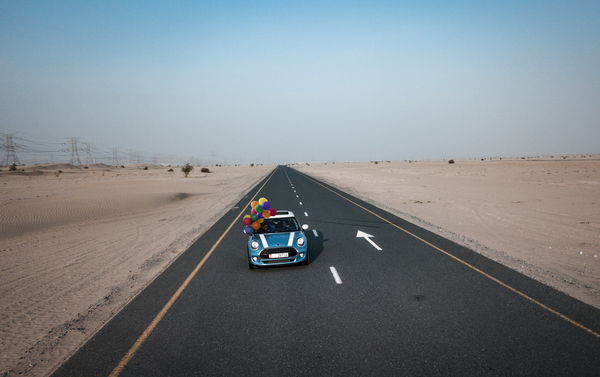 action,arrow,asphalt,automobile,automotive,balloons,car,colorful,daylight,desert,dji,drive,drone,drone cam,drone footage,drone photography,drone shot,drone view,fast,highway,hurry,landscape,mini cooper,outdoors,road,sand,style,transportation system,travel,vehicle
