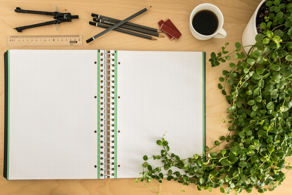 art materials,blank,business,coffee,cup,desk,food,growth,herb,indoors,notebook,notepad,pad,page,paper,pencils,plant,ruler,study,studying,table,topview,wood,workplace,workspace,writing,Free Stock Photo