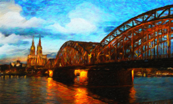 cc0,c1,abstract,bridge,cologne,architecture,illuminated,graphic,colorful,lights,outlook,city,clouds,water,free photos,royalty free