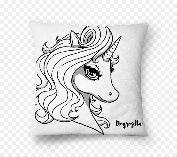black and white,white,monochrome photography,monochrome,photography,throw pillows,cushion,unicorn,handbag,art,pillow,black,textile,studio,bag,head,drawing,throw pillow,horse like mammal,fictional character,material,line,rectangle,home accessories,mythical creature,png