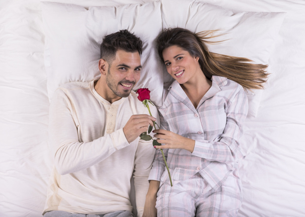 flower,love,house,camera,man,red,home,rose,cute,happy,holiday,room,couple,white,happy holidays,sweet,bed,morning,romantic,together