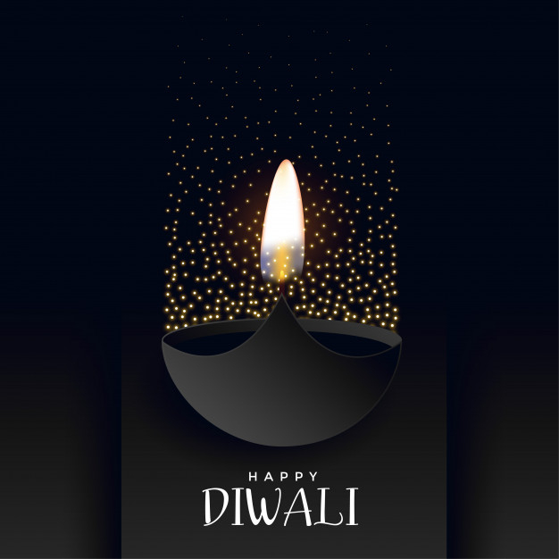 Free: Happy diwali dark background with sparkles 