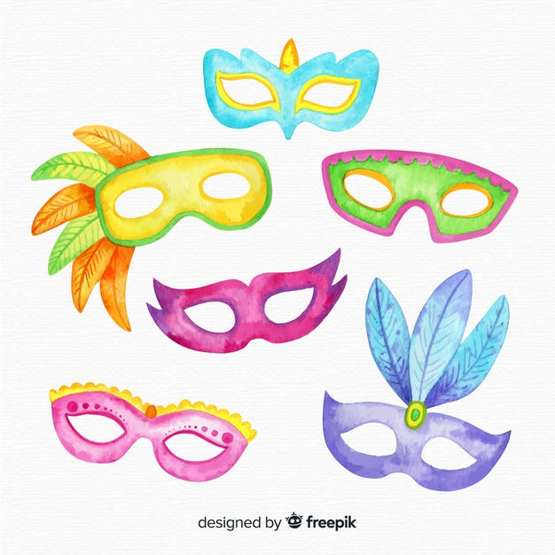 watercolor,party,celebration,festival,holiday,event,carnival,mask,fun,decorative,masquerade,feathers,entertainment,pack,costume,collection,set,mystery,masks,hidden