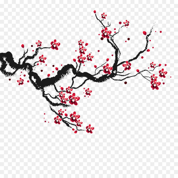 how to draw a cherry blossom tree branch