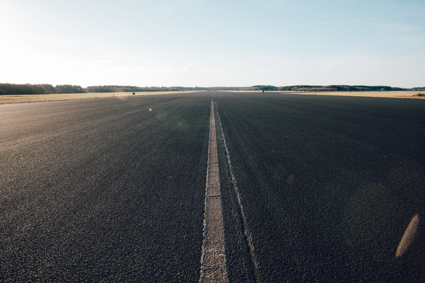 agriculture,asphalt,clear sky,daylight,empty,field,guidance,highway,road,sky,wide angle photography,Free Stock Photo