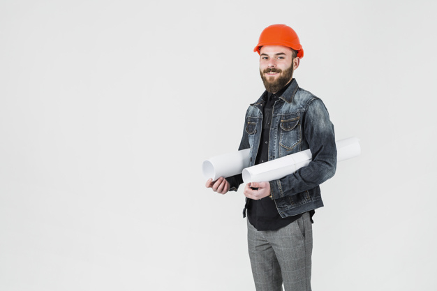 background,business,people,paper,man,space,roll up,smile,white background,happy,white,person,business people,architecture,job,business man,engineering,beard,safety,document