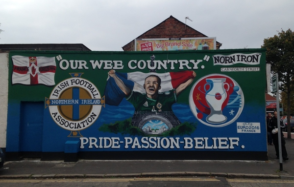 belfast,mural,northern ireland,football,irish football association,euro 2016,soccer,mural. pride,passion