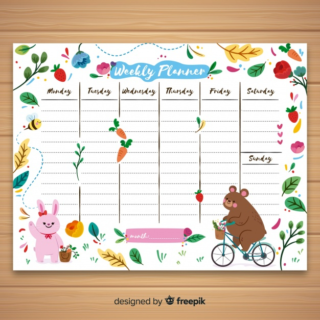 flower,calendar,floral,school,hand,template,education,hand drawn,cute,leaves,work,bear,meeting,note,board,bicycle,plant,job,drawing,list