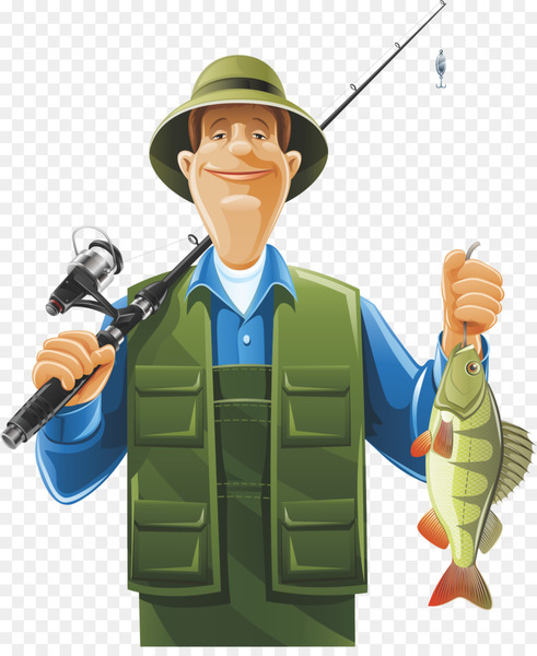 Free: Fisherman Fishing rod Clip art - Holding a fishing rod and a