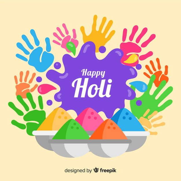 Free: Colorful hands holi festival background 