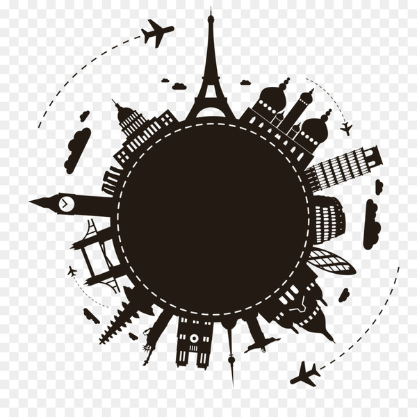 package tour,travel,travel agent,silhouette,logo,tourism,airline ticket,internet booking engine,corporate travel management,vacation,circle,black and white,png