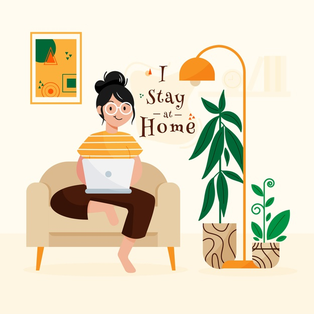 quarantine,stay at home,i stay at home,stay home,stay,illustrated,recreation,relaxation,concept,activity,sitting,care,relax,illustration,laptop,home,character,people