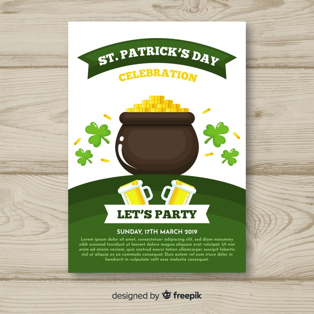 luck,shamrock,irish,lucky,celtic,day,go green,clover,pot,traditional,culture,mug,print,flat design,information,flyer design,coin,poster design,party flyer,cooking,poster template,flat,golden,flyer template,holiday,promotion,celebration,spring,party poster,beer,green,money,template,design,party,ribbon,poster,flyer