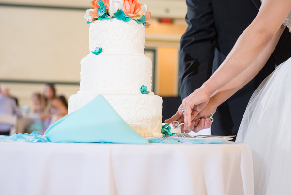 bride,cake,ceremony,groom,man,pastry,people,reception,wedding cake