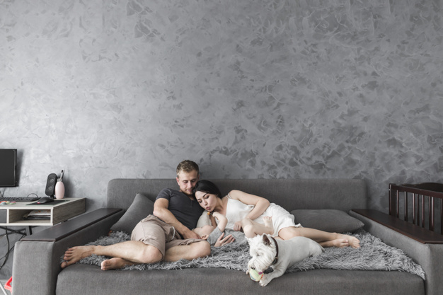 people,love,house,dog,man,animal,beauty,home,kid,furniture,mother,child,couple,white,pet,interior,father,group,sofa,lady