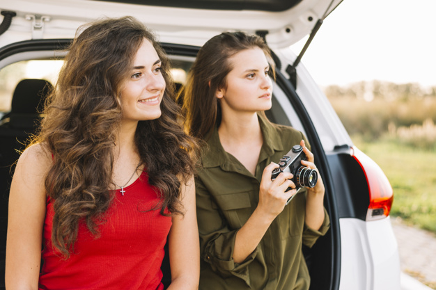 car,travel,summer,green,camera,nature,road,sky,red,smile,happy,holiday,clothes,happy holidays,modern,adventure,fun,vacation,auto,trip