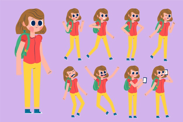 Set of Astronaut Young Women Character, 5 Different Poses, in Blue Suit,  Cartoon Style Stock Illustration - Illustration of achievement, female:  306172487