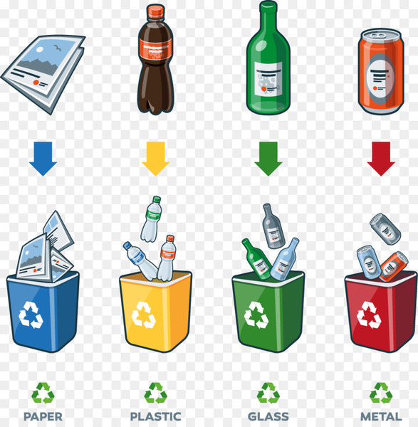 Colorful plastic recycle bin flat design Vector Image