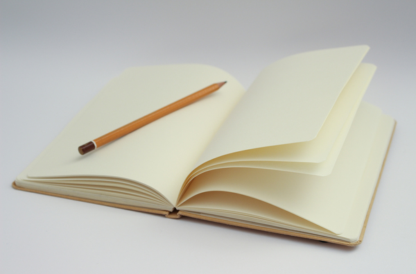 beginning,blank,blank page,book,diary,empty,ideas,journal,notebook,paper,pencil,start,writing,Free Stock Photo