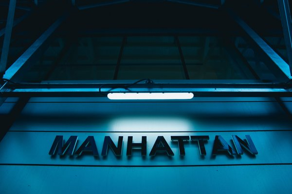  blue,sign,light,new york, manhattan