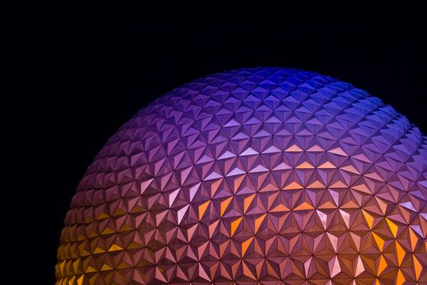 disney,architecture,fun,mesmerizing,architecture,abstract,disney,blue,architecture,color,building,shere,dome,texture,epcot,triangle,night,disney,abstract