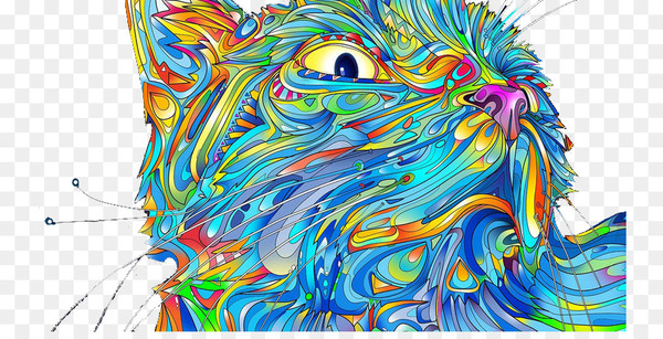 cat,kitten,psychedelic art,art,psychedelia,poster,painting,printmaking,4k resolution,surrealism,digital art,andy warhol,graphic design,modern art,line,organism,png