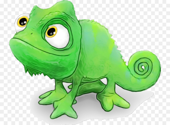 Free: green iguania lizard cartoon chameleon 