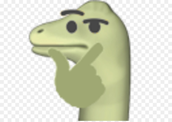 emoji,thought,dinosaur,whatsapp,discord,mind,suggestion,emoticon,feeling,computer icons,know your meme,internet meme,reptile,thumb,yellow,frog,hand,joint,amphibian,finger,smile,green,organism,png