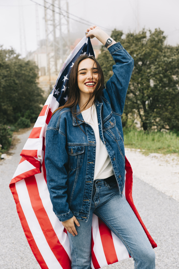 city,camera,fashion,hands,independence day,hair,flag,cute,face,smile,garden,stars,person,modern,park,symbol,model,lady,usa,jeans