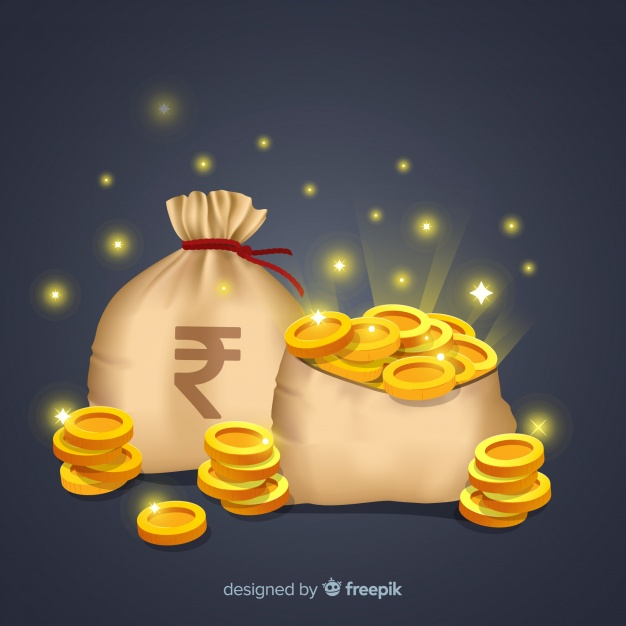 Premium Vector | Indian rupee money bag