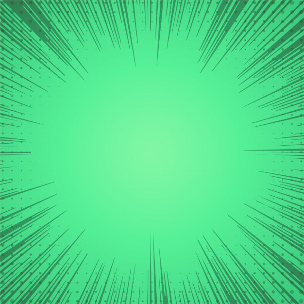 Free: Green comic zoom lines background 