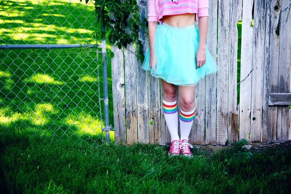 woman,female,love,kid,girl,childhood,wilove,pink,color,person,retro,crop top,clothing,lgbtq,fence,wooden fence,outfit,yard,rainbow,tutu,warm,free images