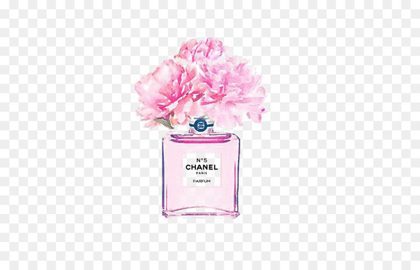 Free: Chanel No. 5 Watercolor painting Coco Perfume - perfume 