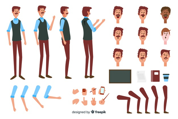 part,set,cartoons,collection,motion,pack,drawn,element,body,drawing,boy,person,human,hand drawn,cartoon,character,man,template,hand