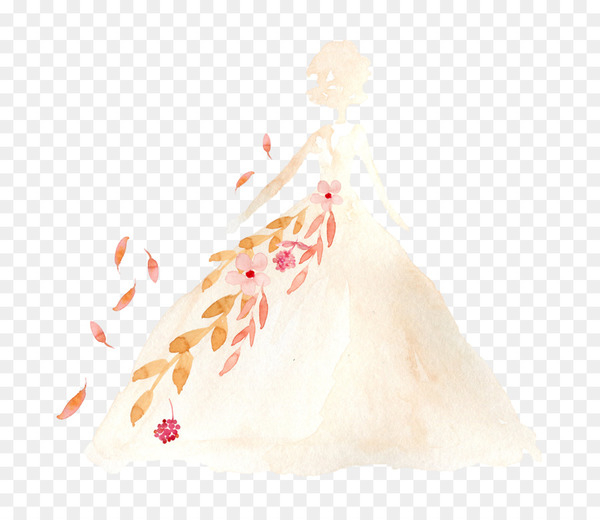 wedding dress,clothing,dress,contemporary western wedding dress,cartoon,wedding,designer,wedding photography,lossless compression,download,creativity,data,fashion illustration,peach,petal,hand,costume design,silk,png