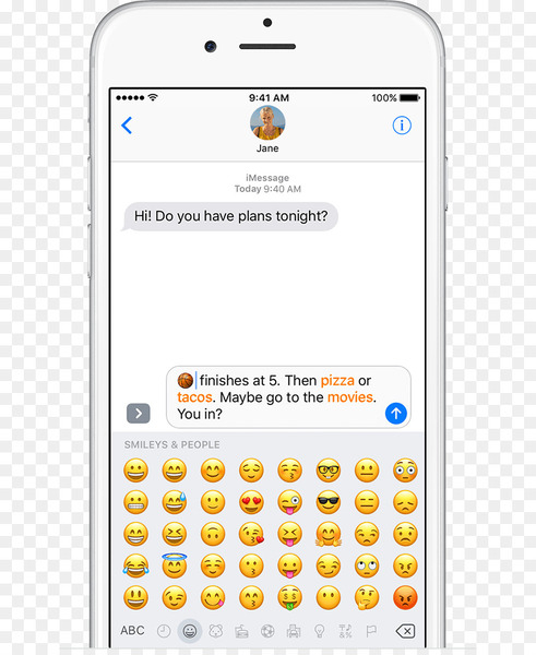 ios 10,emoji,messages,apple,iphone 6s,emoticon,text messaging,imessage,smiley,whatsapp,iphone,mobile phones,text,yellow,telephony,feature phone,technology,cellular network,screenshot,mobile phone,multimedia,png