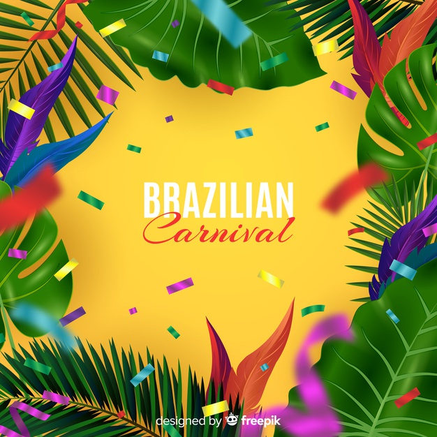 Free: Realistic brazilian carnival background 
