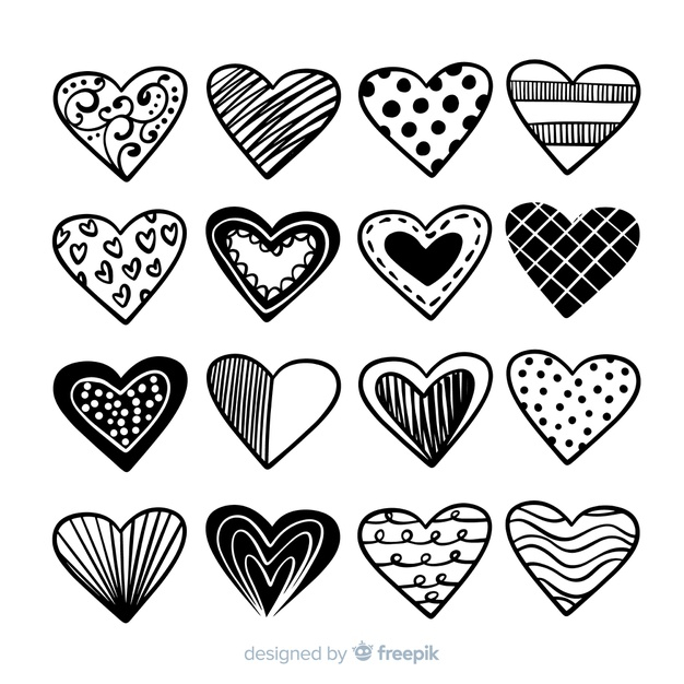 romanticism,collection,pack,drawn,beautiful,romantic,dots,stripes,hand drawn,hand,love,heart