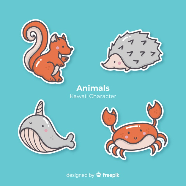 narwhal,adorable,charming,pretty,set,kawaii,hedgehog,collection,pack,drawn,beautiful,squirrel,crab,whale,animals,smile,cute,hand drawn,animal,cartoon,character,hand