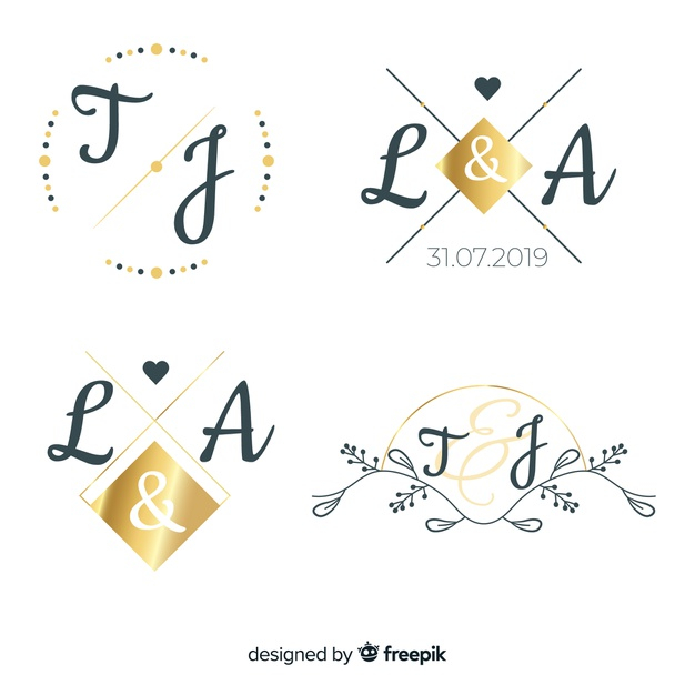 Free Vector  Wedding monogram logo templates collection