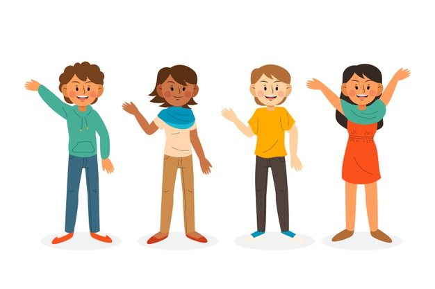 Free: Young people waving hand illustration set Free Vector - nohat.cc