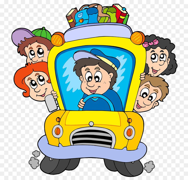Free: School bus Cartoon Clip art - Driving people 