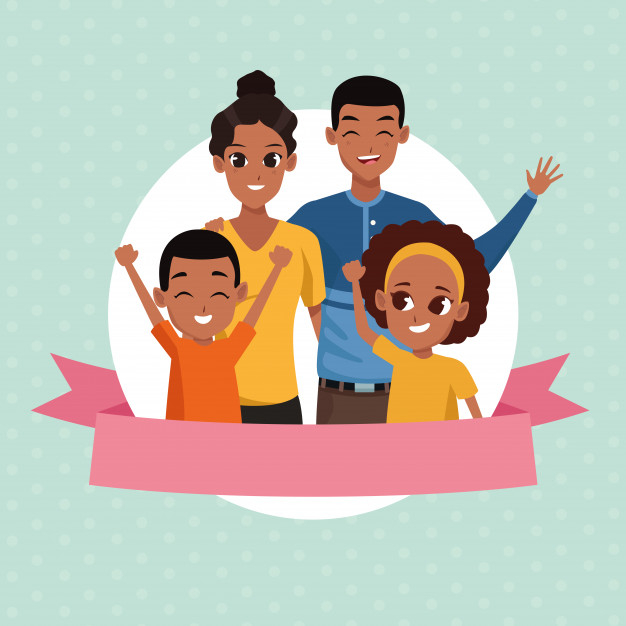 Free: Family parents and kids cartoons Free Vector 