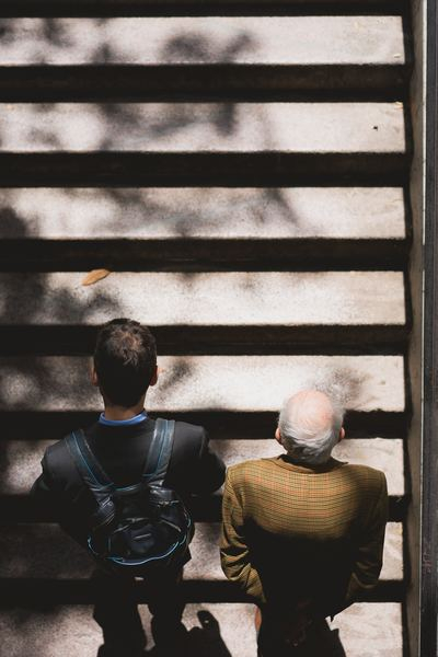 finding,stair,man,stair,step,young and old,old,young,love,people,steps,shadow,sunlight,walk,backpack,stairs,topdown,exit,city,side by side,metro,free pictures