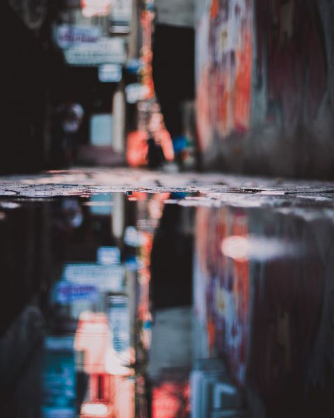 reflection,puddle,rain,light,neon,dark,city,light,street,water,street,puddle,rain,reflection,grafitti,bokeh,light,urban,city,building,architecture,public domain images