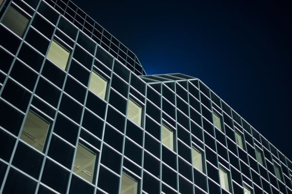 retrowave,light,night,structure,architecture,building,abstract,architecture,building,window,building,glass,architecture,sky,dark,square,rabobank utrecht,halo,grid,bank,rabo,creative commons images
