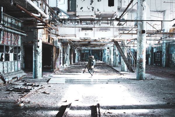idea,urban,architecture,abandoned,building,old,man,light,smoke,building,urban decay,abandoned,warehouse,urban,architecture,decay,industrial,detroit,weathered,ruined,industrial decay
