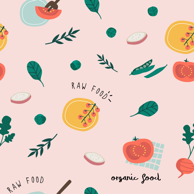 Free: Healthy vegan seamless wallpaper vector 