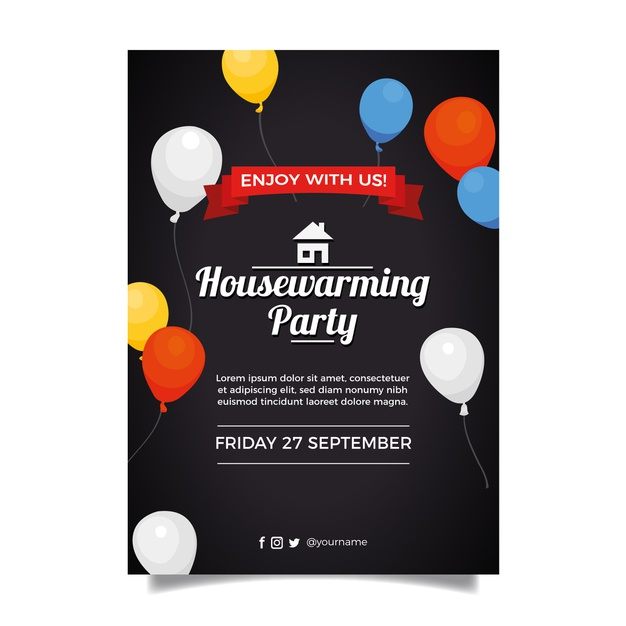 Housewarming party invitation template design