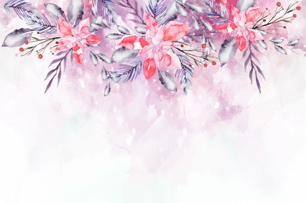Free: Blooming watercolor flowers for wallpaper concept Free Vector -  
